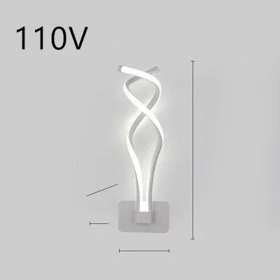 Minimalist Nordic-style LED wall lamp mounted on a wall, shown in a black finish with a soft glow.