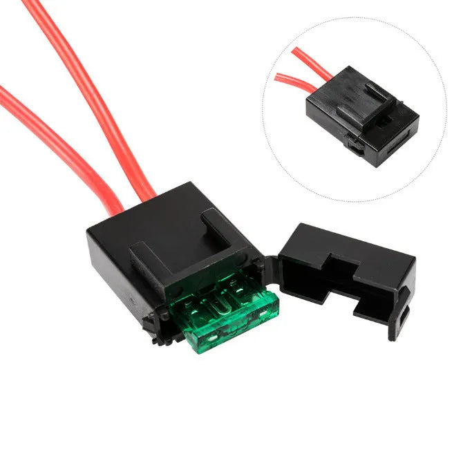 Black off road LED spotlight wiring harness with 2 metre cable and integrated light bar switch