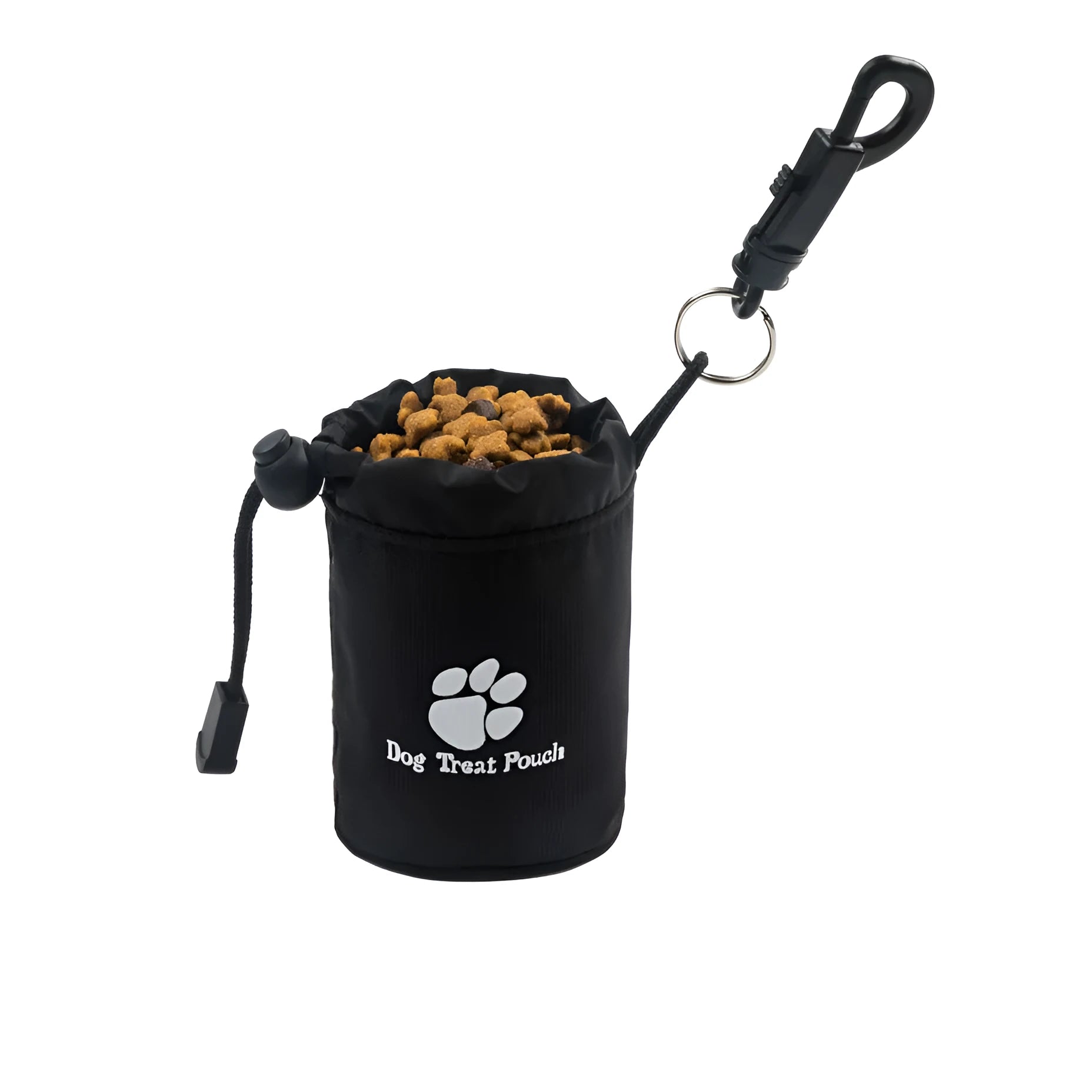 Mini nylon pet training snack bag in solid colour options: red, green, black, blue.