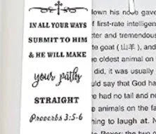 Stainless steel Family Bible verse bookmark in European style and CFS5170 steel colour.