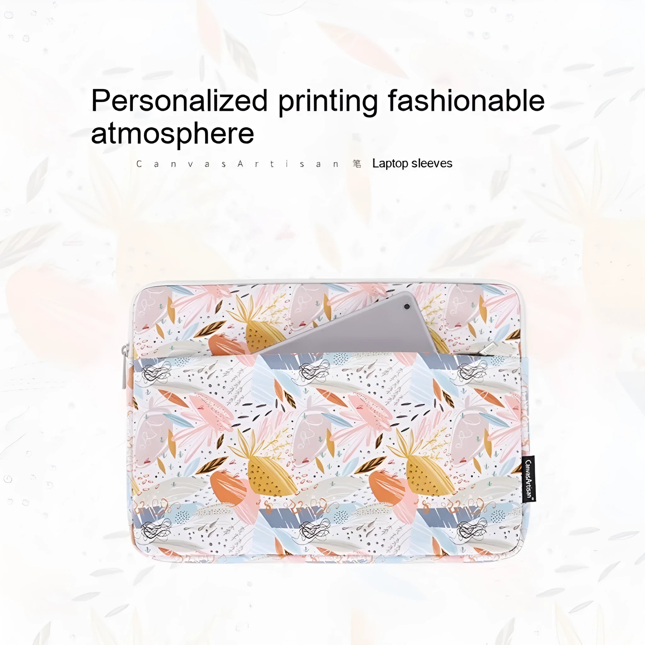 White PU leather waterproof laptop inner sleeve for 14 inch computers.