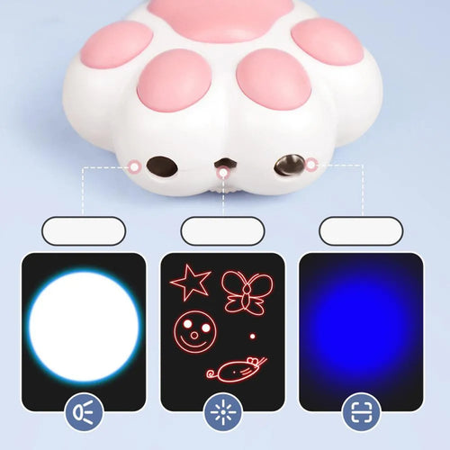 USB rechargeable infrared cat teaser toy with key chain in black or pink colours
