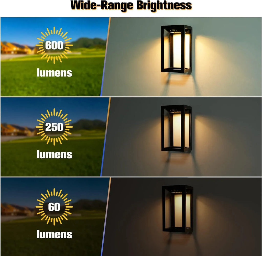 Modern Chinese outdoor solar wall lamp with IP65 waterproof rating for garden installation