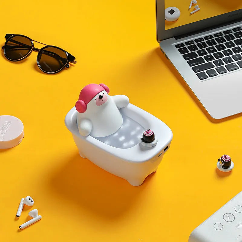White USB-powered air humidifier with large water tank on a desk