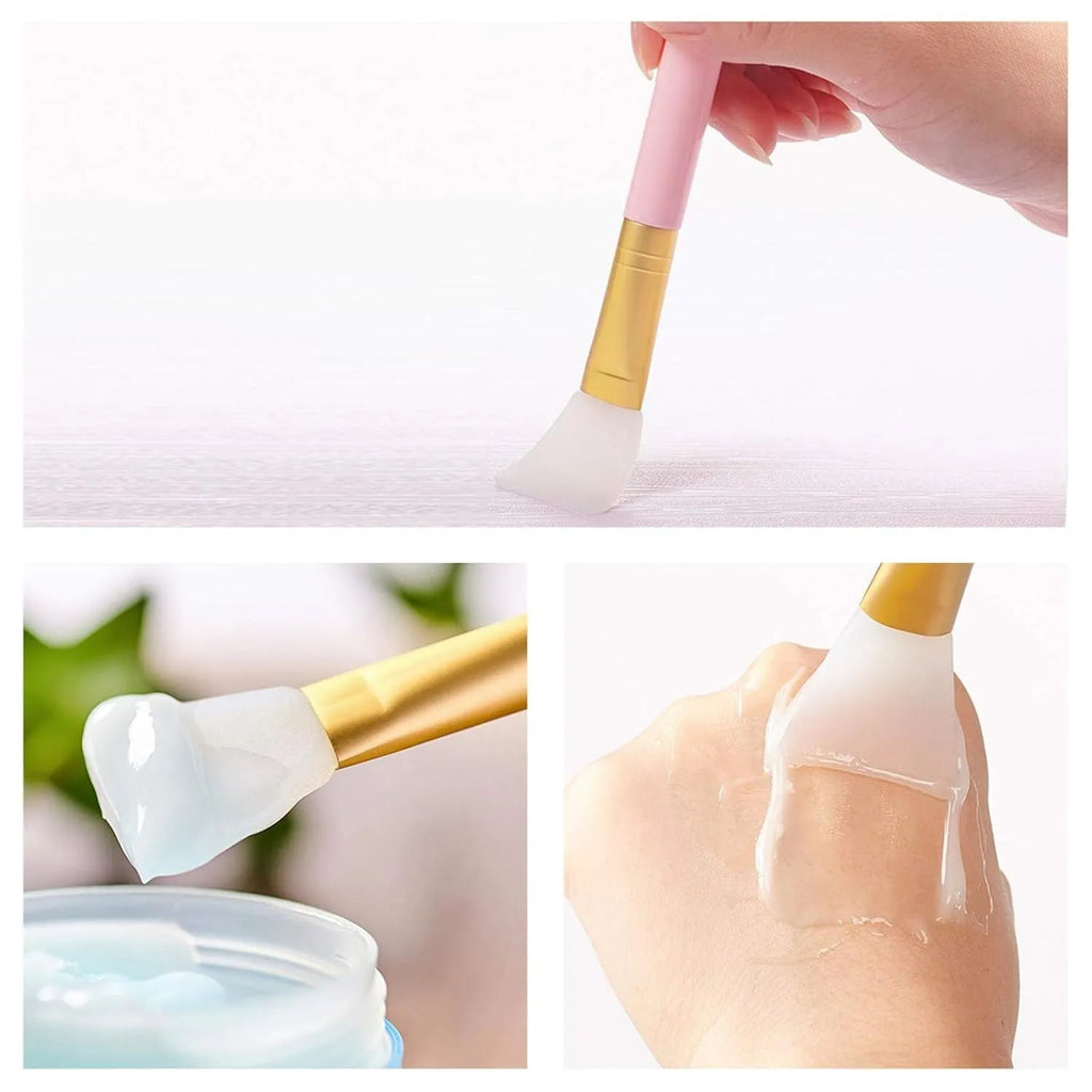 Silicone face mask applicator spatula brush in assorted colours for clay and skincare application