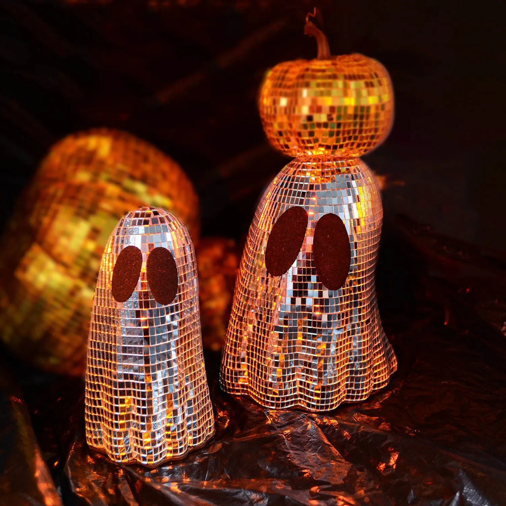 Silver ghost mosaic patch Halloween desktop decoration in two sizes