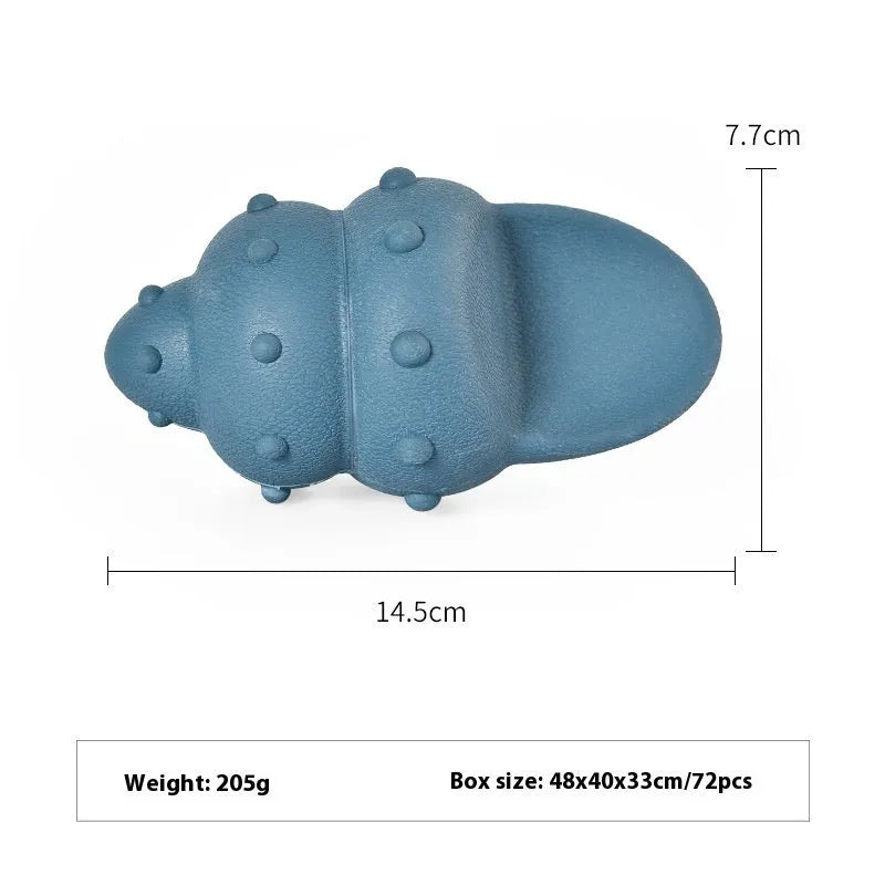 Blue rubber shark-shaped dog chew toy for large dogs