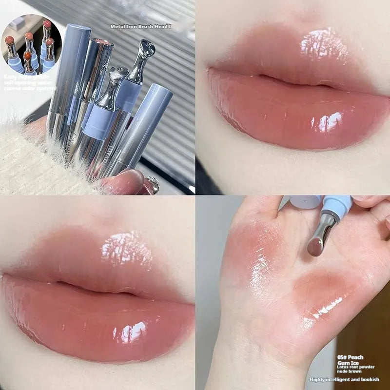 Mirror Water Light lip gloss lipstick in ice colours with a 12.9 cm tall case.