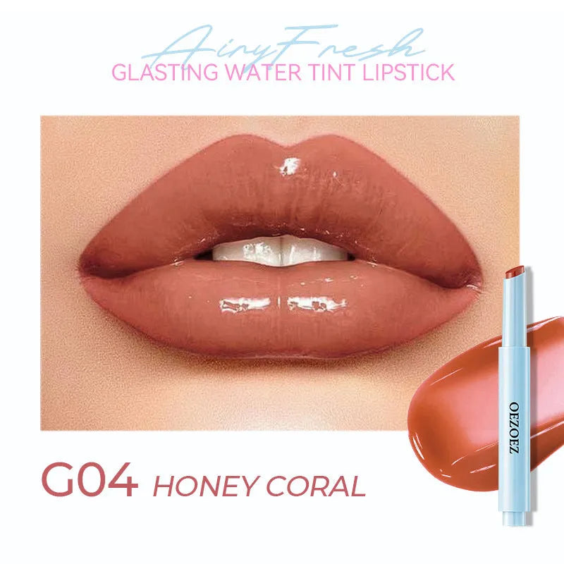 Waterproof and moisturising lipstick tube in one of six available shades.