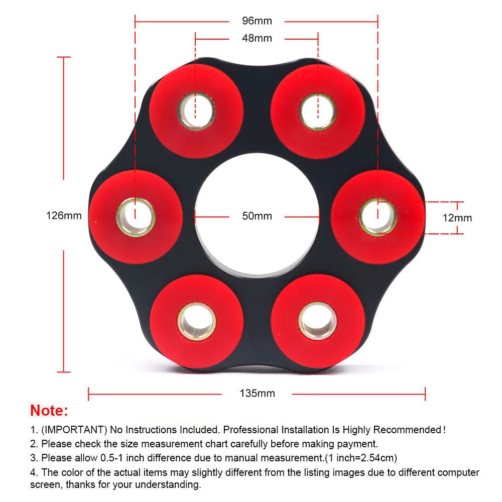 Red polyurethane aluminium drive shaft connecting plate bracket for BMW E46 E36 E30 modification