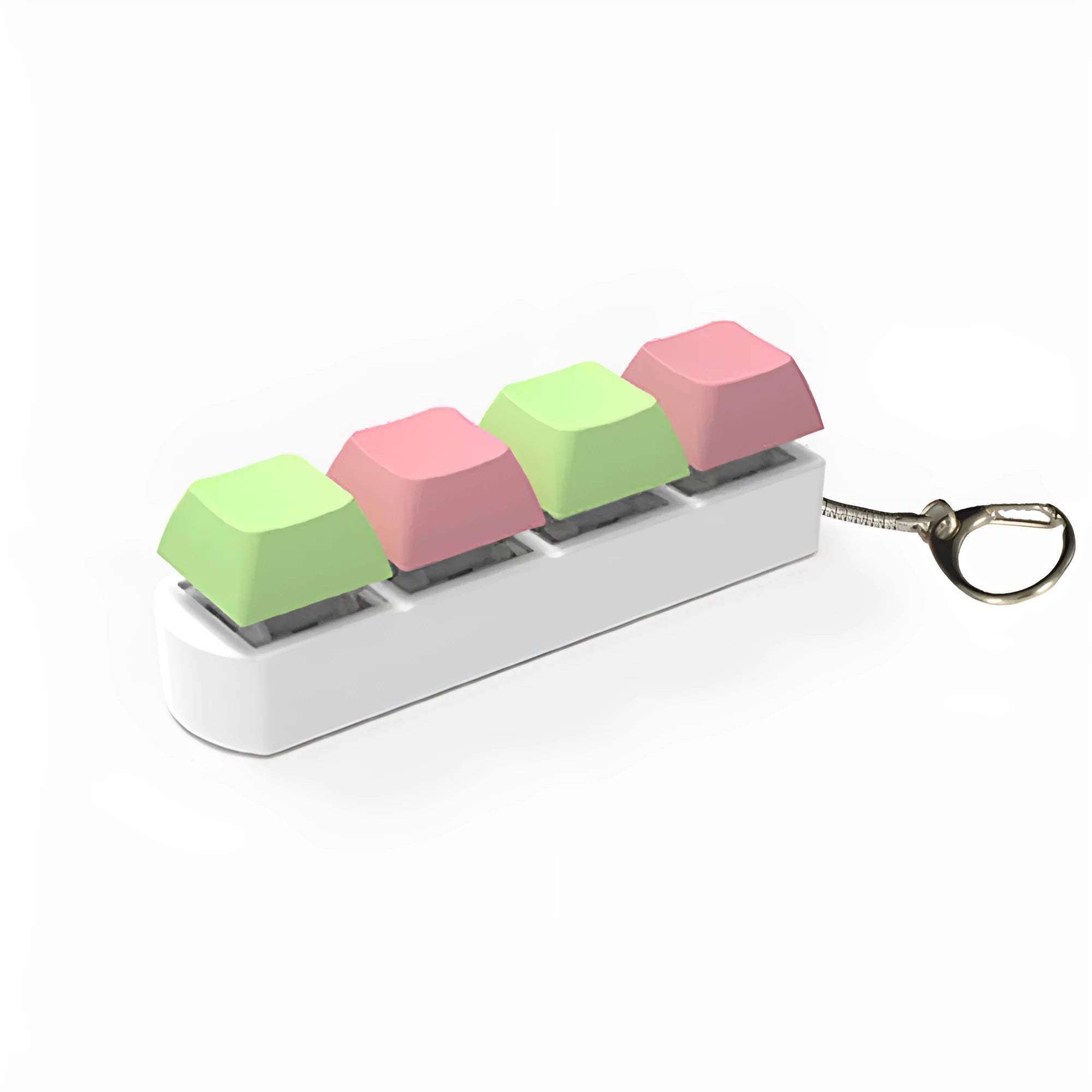 4-key mechanical keyboard switch tester with transparent bottom shell on desk