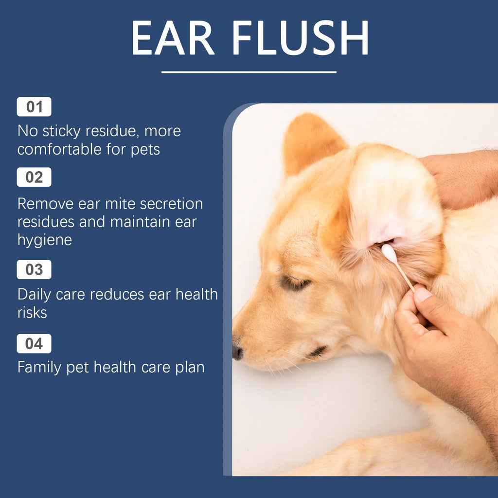 100ml bottle of gentle ear cleaner for dogs and cats to remove earwax and dirt