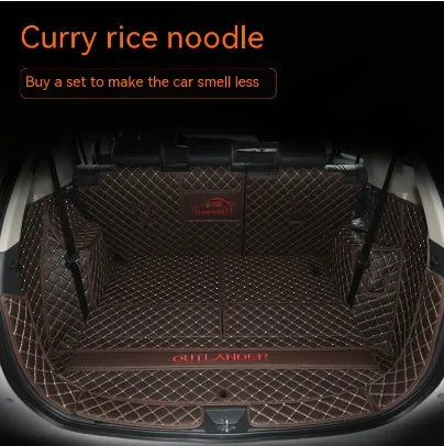 Mitsubishi Outlander car boot mat with 3D edging in wine red colour with contrasting stitching.