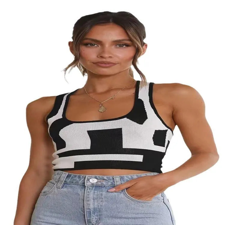 Women's slim fit U-neck camisole top in core-spun polyester fabric, shown in one of five colour options.