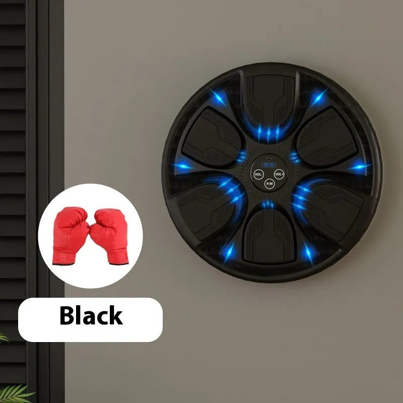 Black intelligent music boxing machine wall target with gloves for home Sanda and fitness training