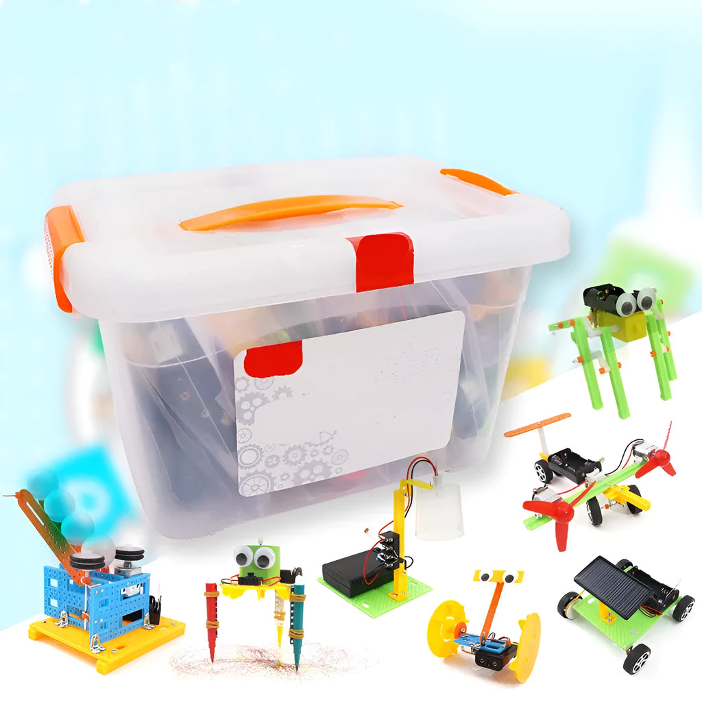 DIY plastic building blocks set for science experiments with three size options for children aged 7-14