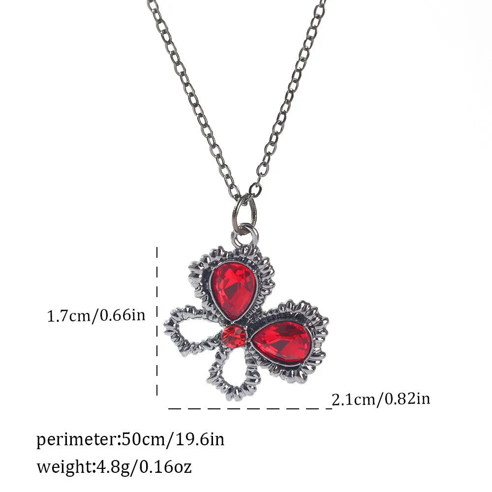 Dark style Halloween necklace for women with a choice of alloy bat, spider, or cross pendants on a chain.