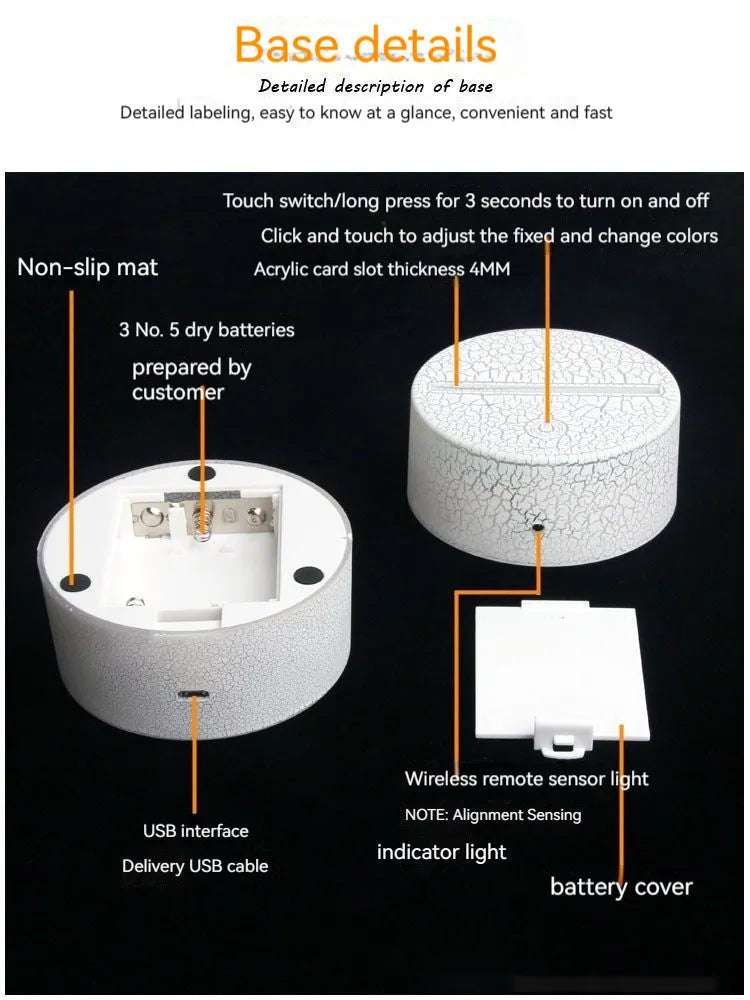 White heart-shaped table lamp with touch control and USB power cable on wooden surface
