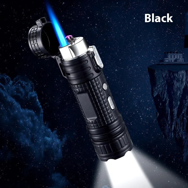 TH727 multi functional metal waterproof flashlight lighter in five colour options