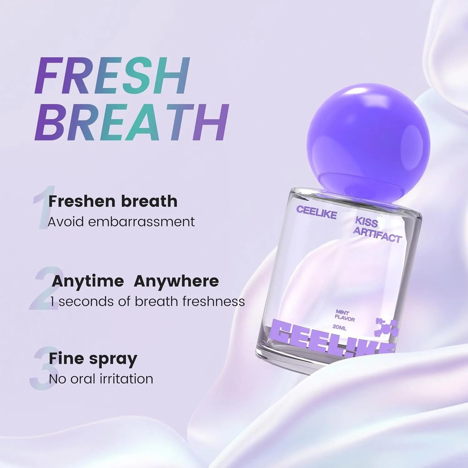 20ml oral spray bottle with probiotic hydrating formula for daily oral care