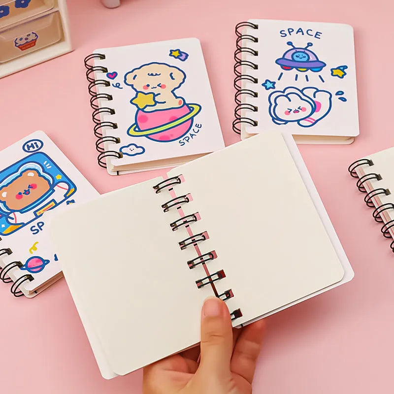 Astronaut series pocket flipper notebook showing one of four cover design options: Astronaut Bear, Planet Teddy, Space Cat, or UFO.