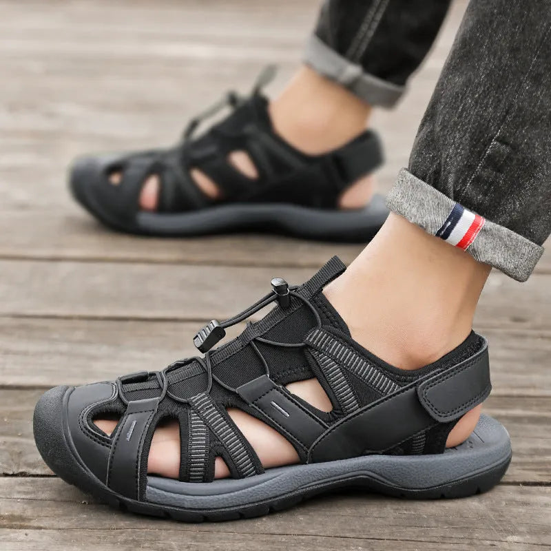 Men's outdoor casual sports shoes in LX01 Blue with mesh upper and rubber sole