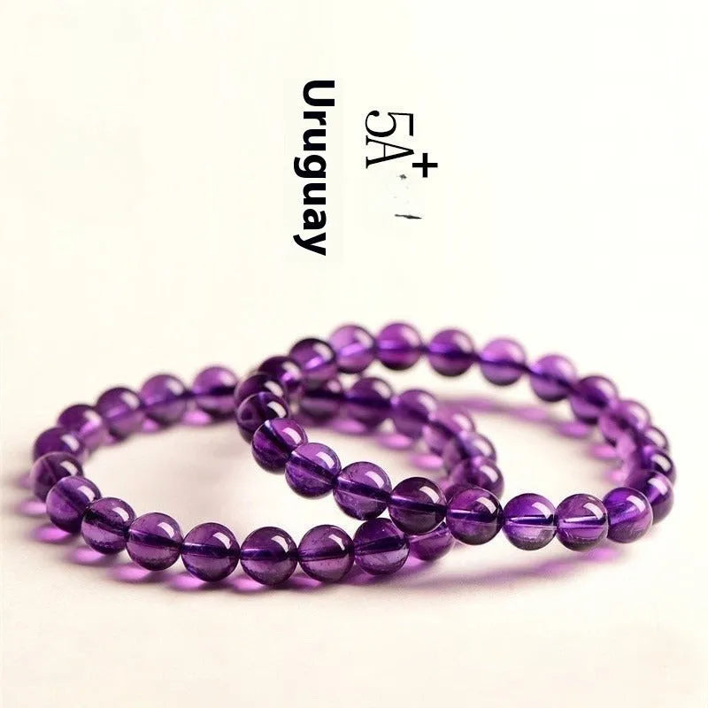 Natural amethyst scattered beads Uruguay bracelet with polished crystals in various sizes