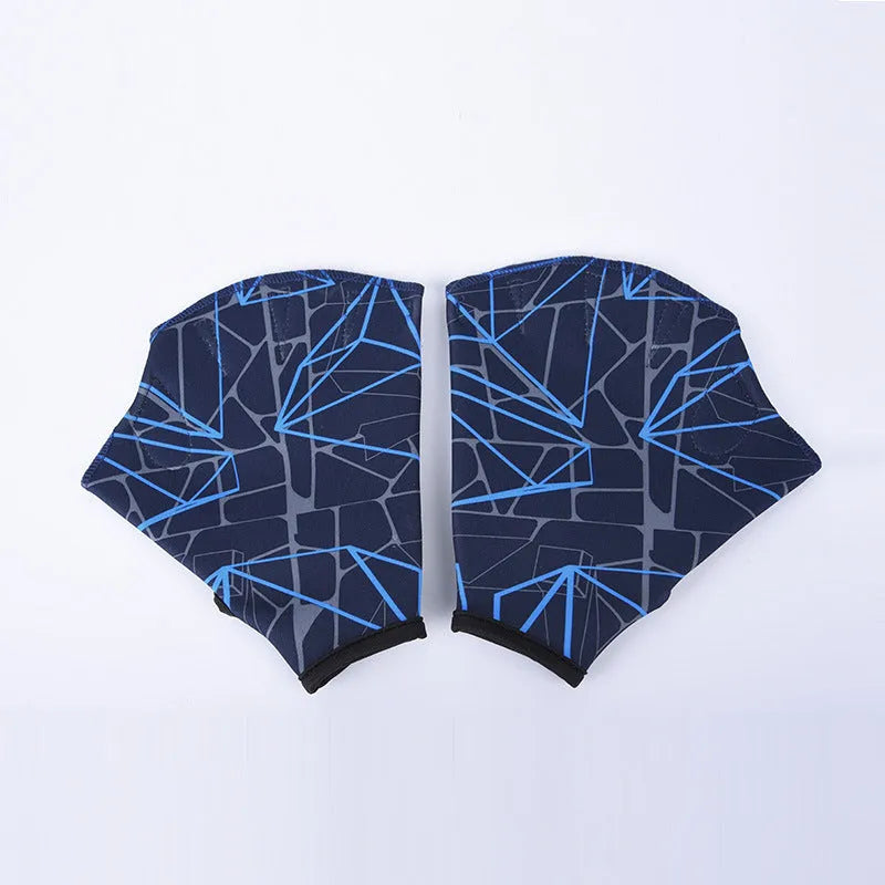 Duck feet webbed swimming gloves in nylon material for outdoor water training