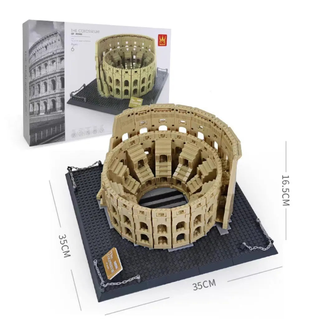 Wange plastic building block set with over 800 pieces for constructing landmark models including Big Ben and the Statue of Liberty.