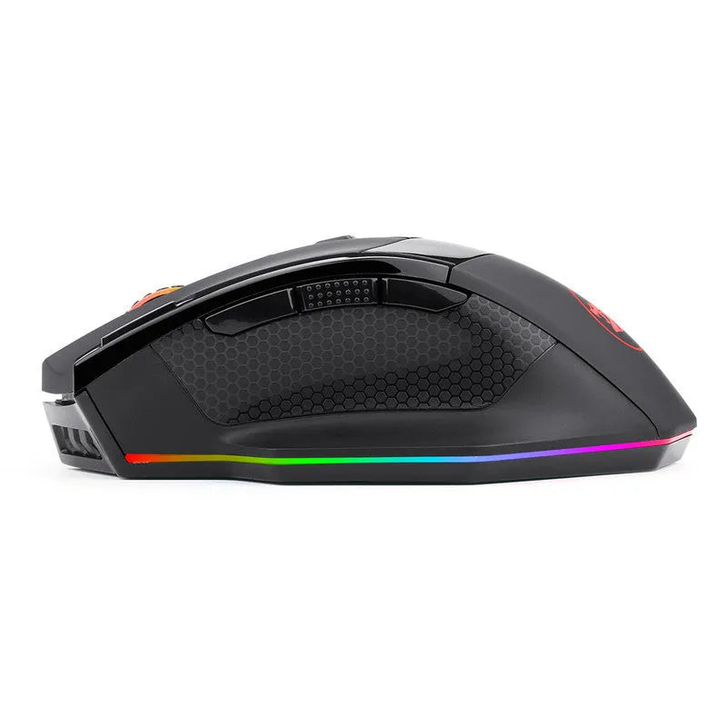 Black Redragon M801P gaming mouse with nine buttons and dual wireless/wired connectivity