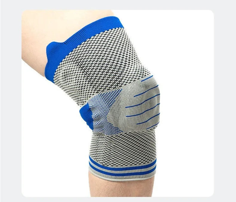 Silicone massage spring bar shock absorber knee pads in cotton construction with colour options