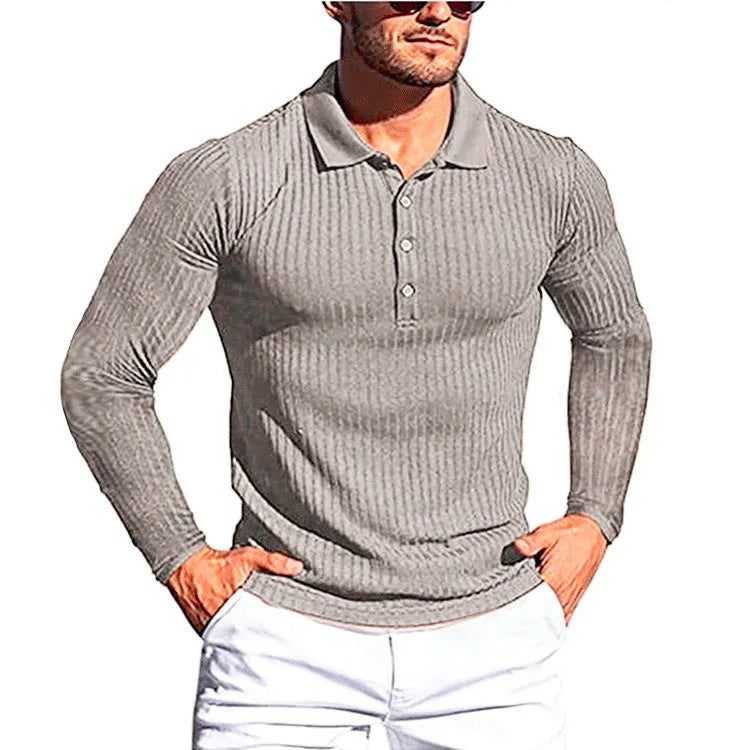 Striped loose fit t-shirt showing high elastic slim knit construction in multiple colour options