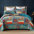 Pure cotton quilt cover set with pillowcases in American style floral pattern