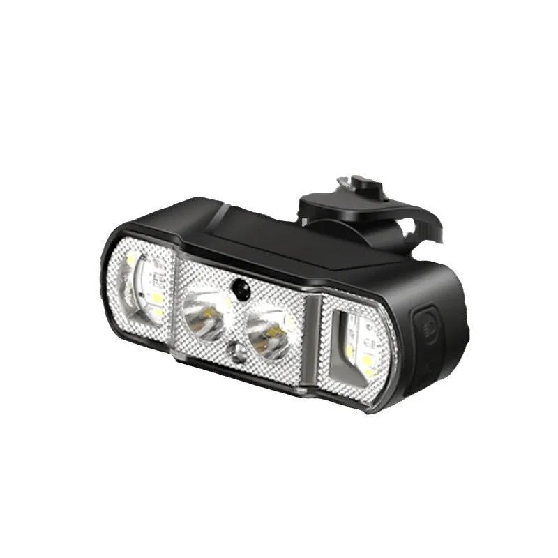 Black USB rechargeable bicycle headlight with 350 lumen LED for handlebar mounting.