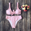European American style pure colour bikini swimsuit in black, white, pink, red, wine red options