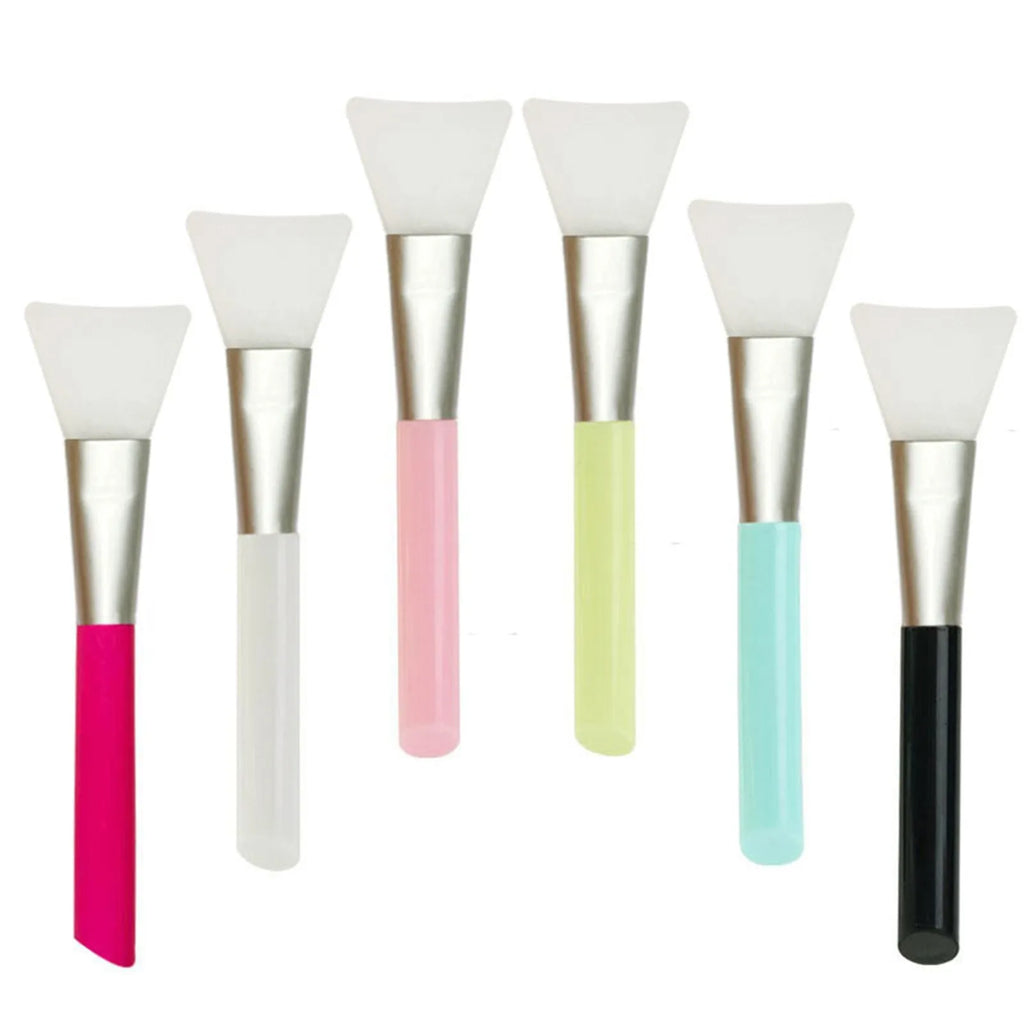 Silicone face mask applicator spatula brush in assorted colours for clay and skincare application