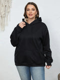 Women's thick pullover hoodie with 3D pattern in black, grey, red or navy featuring long sleeves and hood