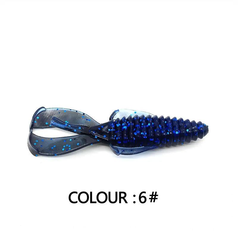 Soft plastic PVC fishing lure measuring 8cm with simulation bait design in multiple colour options