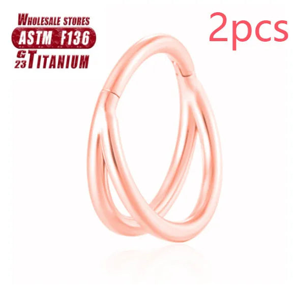 Titanium alloy nose ring body piercing jewellery with diamond cut treatment in silver, gold, black, rose gold or colourful finish.