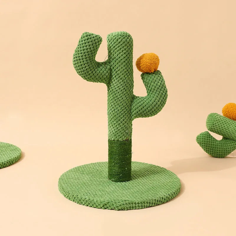 Cactus-shaped cat scratch board with sisal scratching pole climbing frame for cats