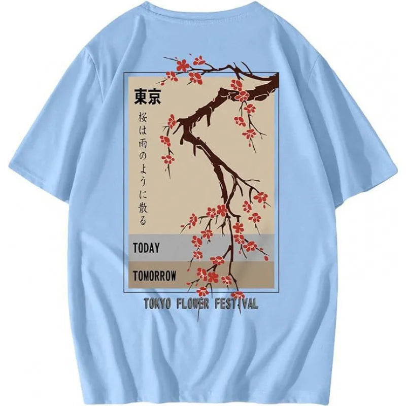 Men's printed street short-sleeved sports t-shirt showing digital pattern on polyester fabric