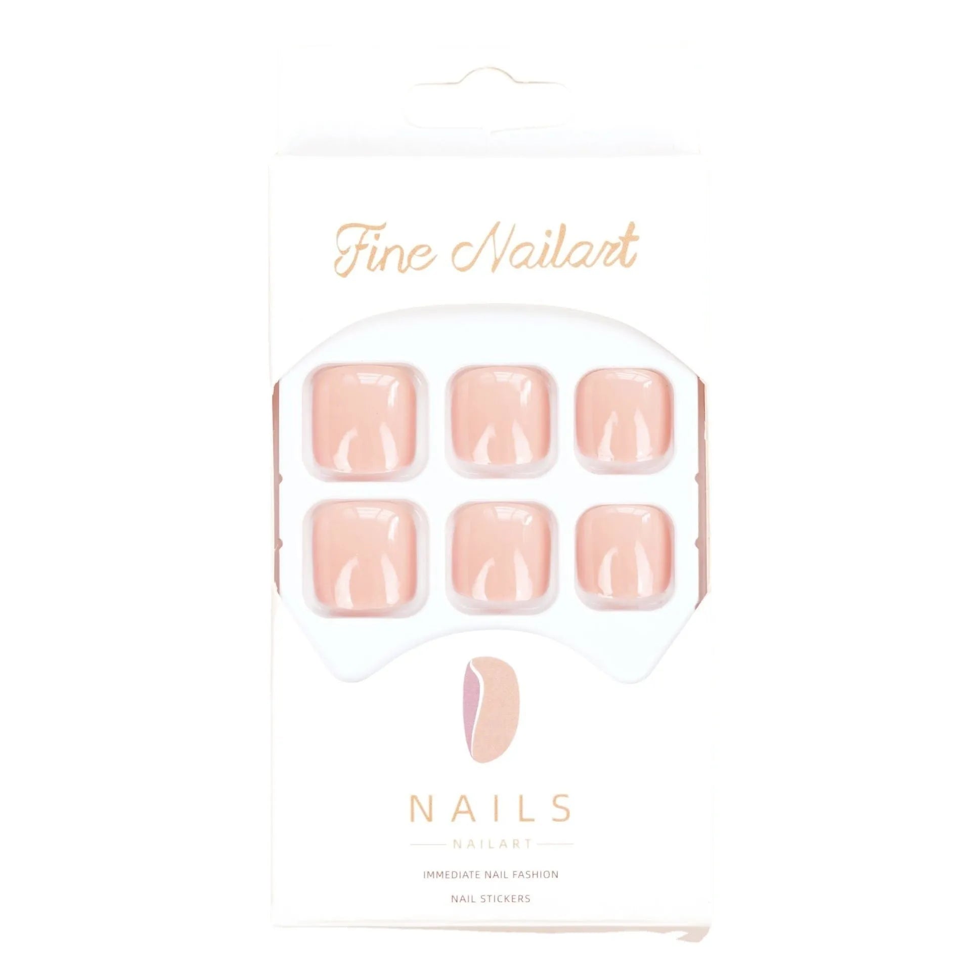 Plastic toenail stickers in skin colour J-52 with a tube of glue for application.
