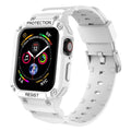 Apple Watch Series 8 compatible soft TPU sport strap in multiple colours showing 42mm and 38mm size options.