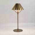 Gold-coloured rechargeable desk lamp with touch control and Type-C charging port.