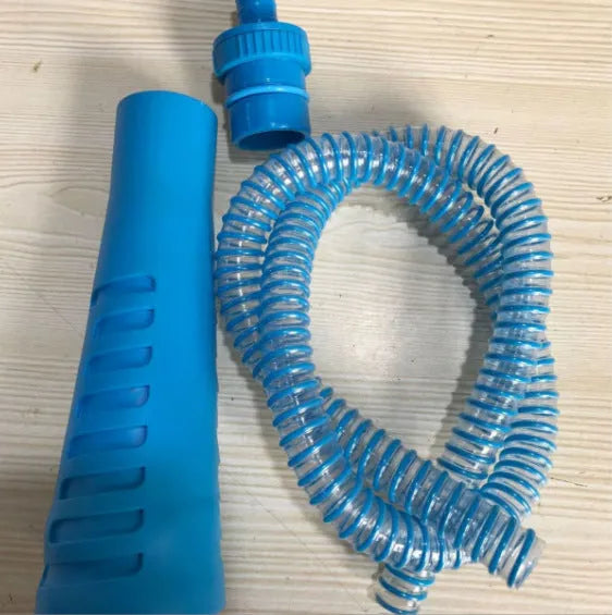 Blue vacuum cleaner suction pipe with round head, 114cm length for duct cleaning