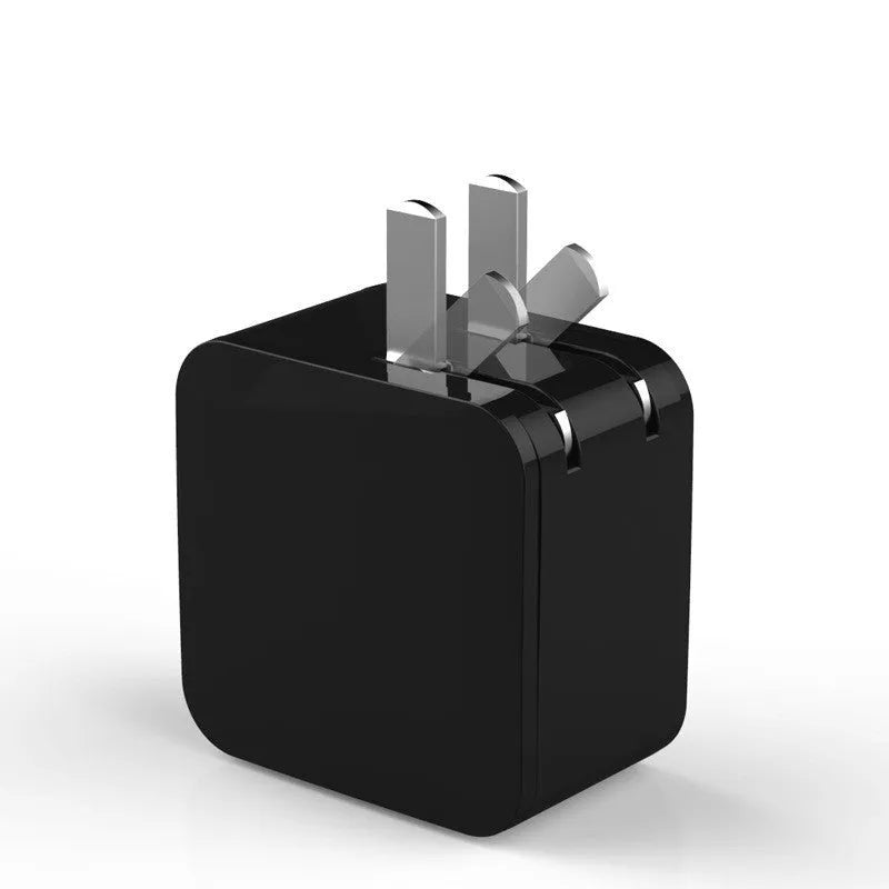 Black and white 5V2.4A dual USB fast charger with digital display for UK wall sockets