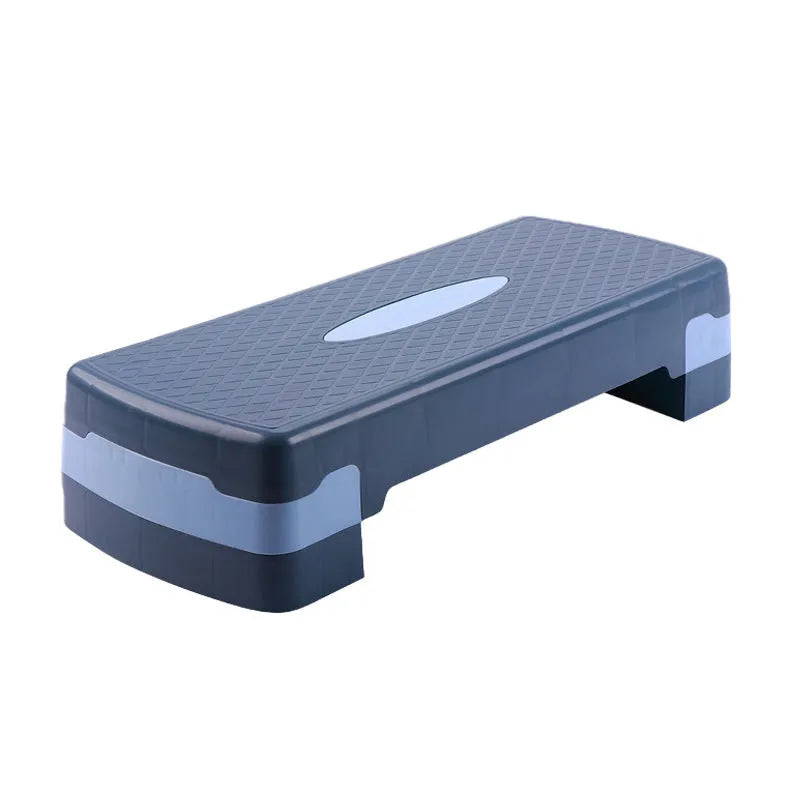 Grey ABS plastic aerobics step platform for home fitness workouts, showing 68cm length.