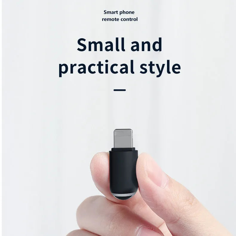Compact 34mm infrared remote adapter for smartphones with Lightning, Type-C, and Micro-USB options