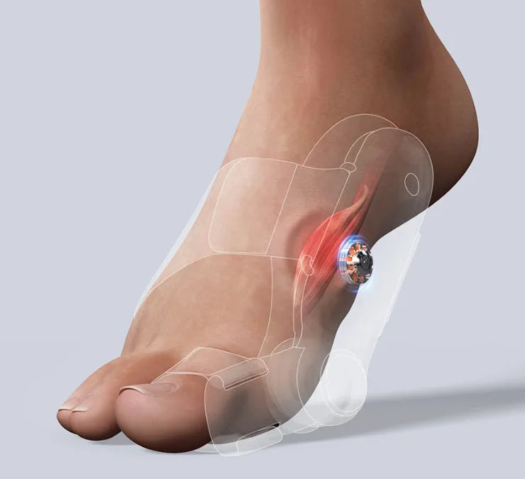 White plastic electric adjustable hallux valgus toe separator with Type-C charging interface