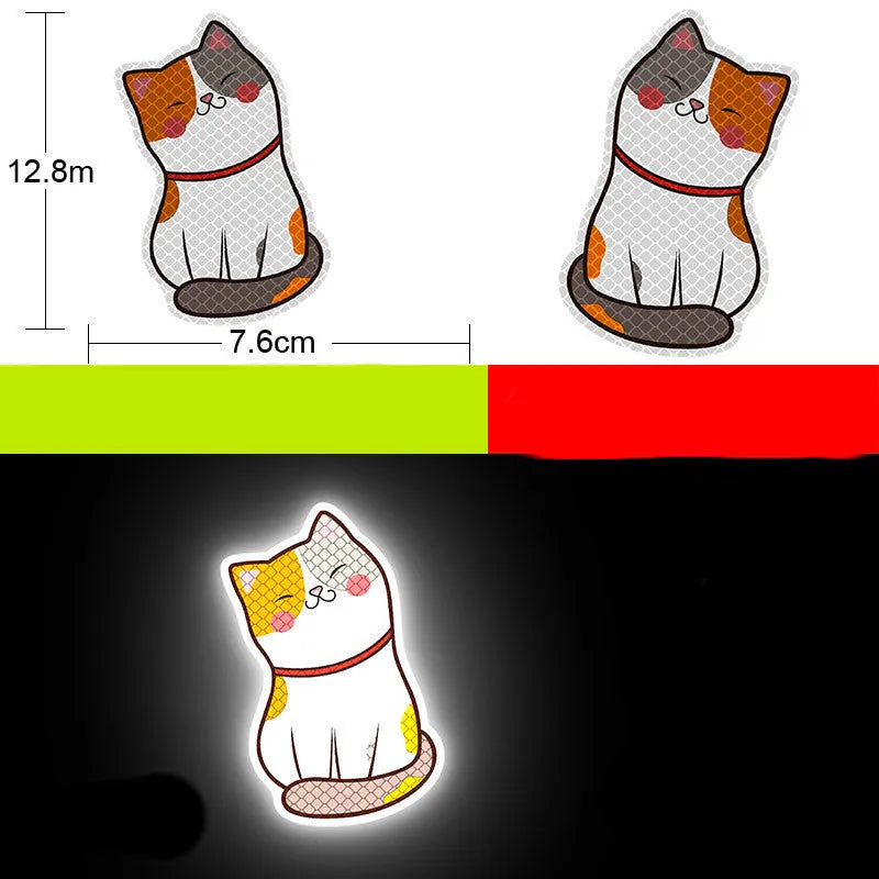 Pair of diamond-grade reflective warning stickers for vehicles measuring 9cm by 5cm